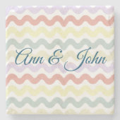 Farbwellen (Pastelle) Steinuntersetzer (Vorderseite)