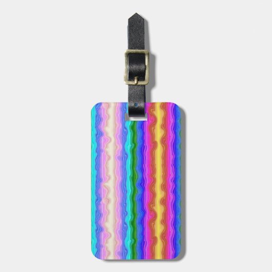 Farbwellen Personalisiert Gepäckanhänger (Vorderseite vertikal)
