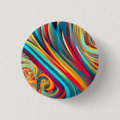 Farbwellenfusion – Moderne abstrakte Wirbelkunst Button (Vorderseite)