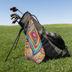 Farbwellenfusion – Moderne abstrakte Wirbelkunst Golfhandtuch