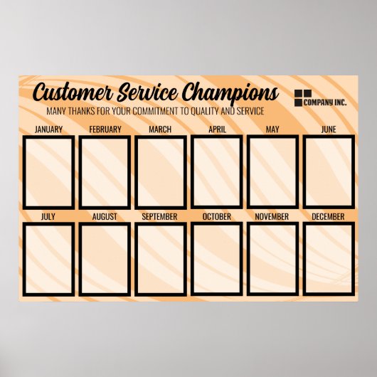 Farbwellenmitarbeiter des Monats Foto-Anzeige Poster (Vorne)