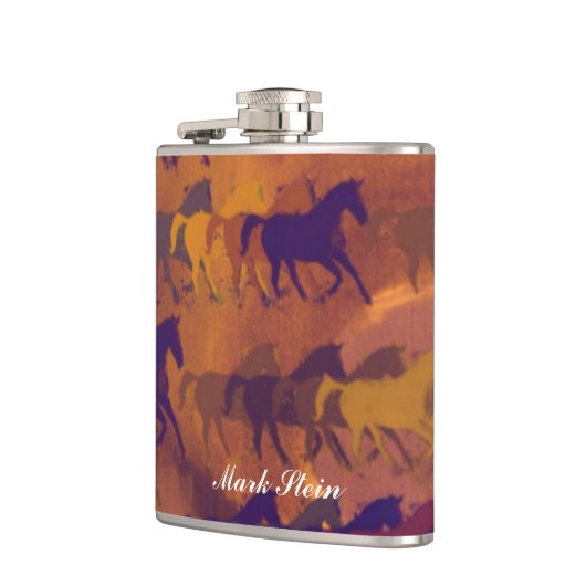 Farbwhisky-Pferde Flachmann (Links)