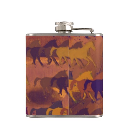 Farbwhisky-Pferde Flachmann (Rückseite)