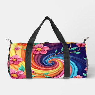 Farbwirbel-Blüte - Lebendiger Blumenstrudel Duffle Bag