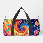 Farbwirbel-Blüte - Lebendiger Blumenstrudel Duffle Bag (Rückseite)
