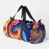 Farbwirbel-Blüte - Lebendiger Blumenstrudel Duffle Bag (Rechte Ecke)
