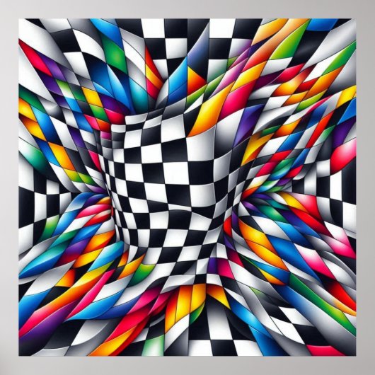Farbwirbel & Illusion Poster (Vorne)