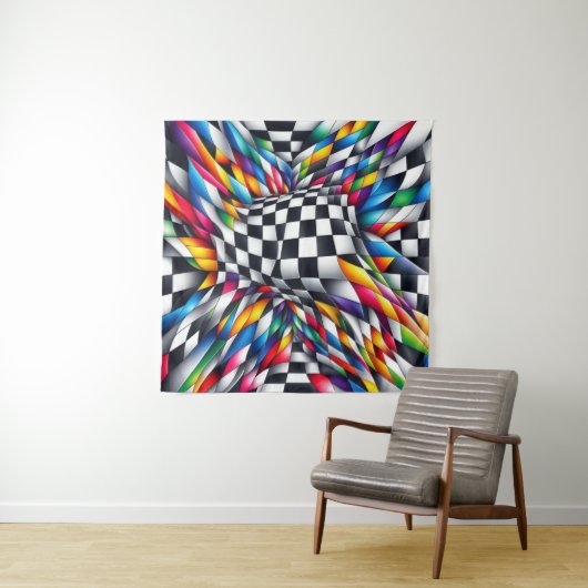 Farbwirbel & Illusion Wandteppich (Beispiel (Horizontal))