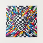 Farbwirbel & Illusion Wandteppich (Vorderseite)