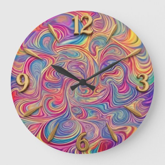Farbwirbeluhr Große Wanduhr (Vorderseite)