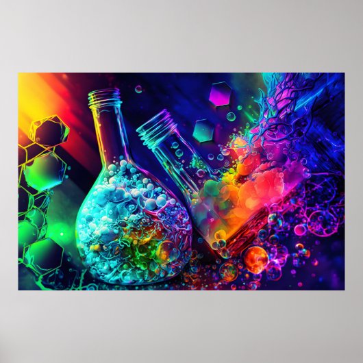 Farbwissenschaftler-Chemiker abstrakter Nebel cool Poster (Vorne)