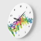 Farbwürfelpixel weiße Wandhalterung Große Wanduhr (Winkel)