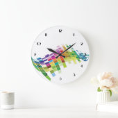 Farbwürfelpixel weiße Wandhalterung Große Wanduhr (Zuhause)
