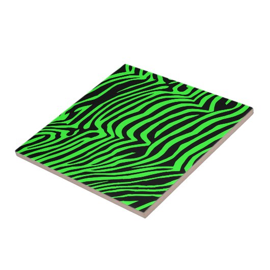 Farbzebramuster aus grünem Neon Fliese (Seite)