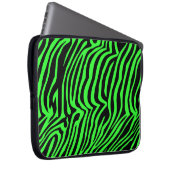 Farbzebramuster aus grünem Neon Laptopschutzhülle (Vorne Rechts)