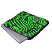 Farbzebramuster aus grünem Neon Laptopschutzhülle (Vorne Knopf)