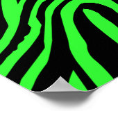 Farbzebramuster aus grünem Neon Poster (Ecke)