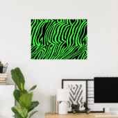 Farbzebramuster aus grünem Neon Poster (Heimbüro)