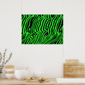 Farbzebramuster aus grünem Neon Poster (Küche)