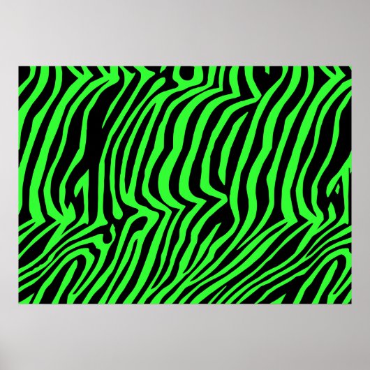 Farbzebramuster aus grünem Neon Poster (Vorne)