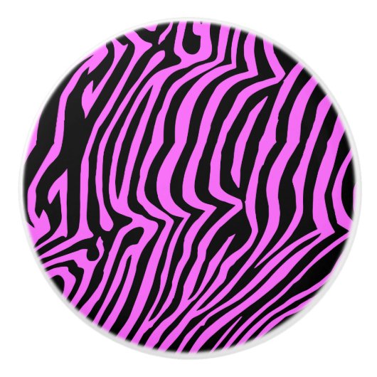 Farbzebramuster aus rosa Neonfarben Keramikknauf (Vorderseite)