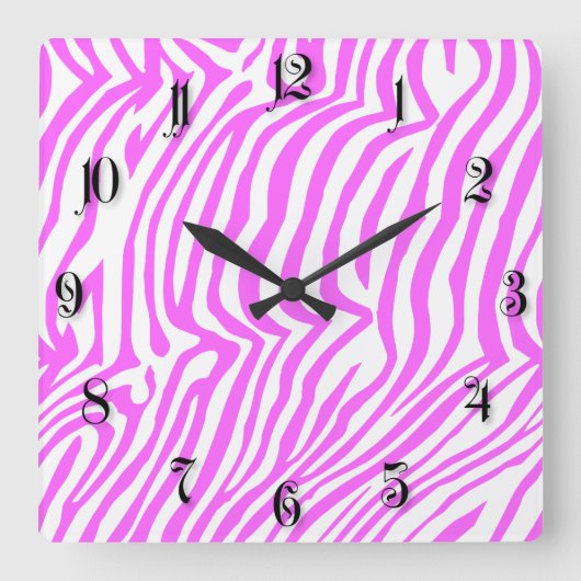 Farbzebramuster Quadratische Wanduhr (Vorderseite)