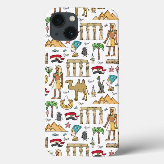 Farbzeichen des ägyptischen Musters Case-Mate iPhone Hülle (Rückseite)