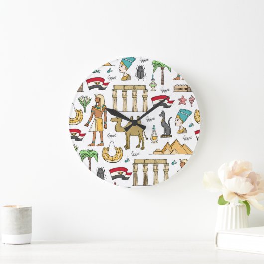 Farbzeichen des ägyptischen Musters Große Wanduhr (Zuhause)