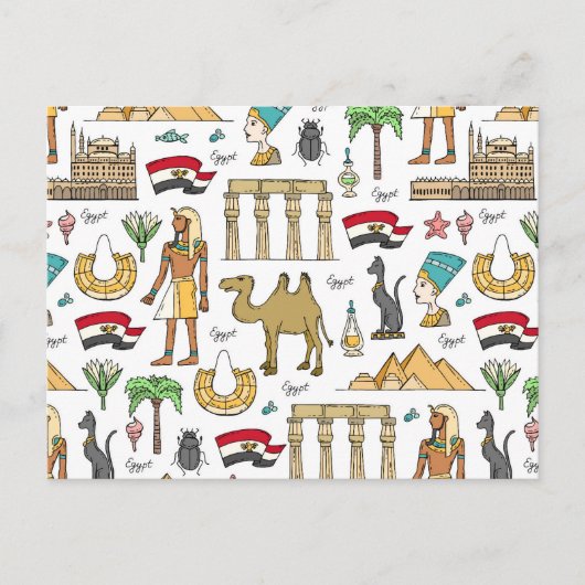 Farbzeichen des ägyptischen Musters Postkarte (Vorderseite)