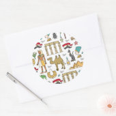 Farbzeichen des ägyptischen Musters Runder Aufkleber (Umschlag)