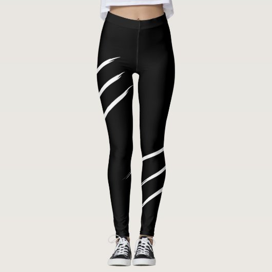 Farbzeichen, schwarz und weiß leggings (Vorderseite)