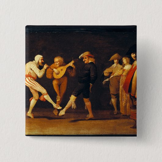 Farce-Schauspieler-Tanzen Button (Vorderseite)