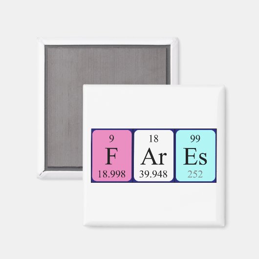 Fares Periodennamenmagnet Magnet (Vorderseite/Rückseite)