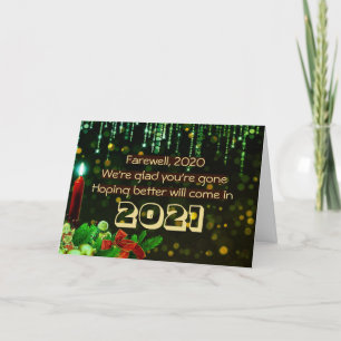 FAREWELL 2020 Besser 2021 Frohes Neues Jahr Feiertagskarte