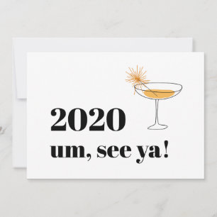 Farewell 2020 Moderner Schriftart Cocktail Karte