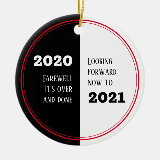 FAREWELL 2020 | Perspektiven 2021 | Neujahr Keramik Ornament (Vorne)