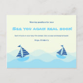 Farewell Boat Waves Postkarte (Vorderseite)