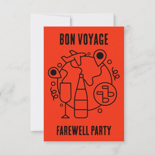 Farewell Bon Voyage Party RSVP Karte (Vorderseite)