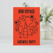 Farewell Bon Voyage Party RSVP Karte (Stehend Vorderseite)