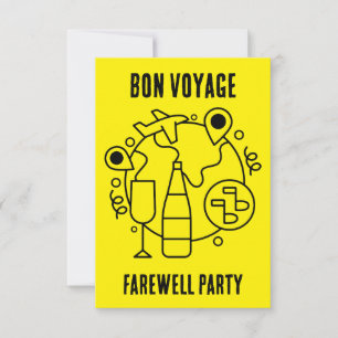 Farewell Bon Voyage Party RSVP Karte