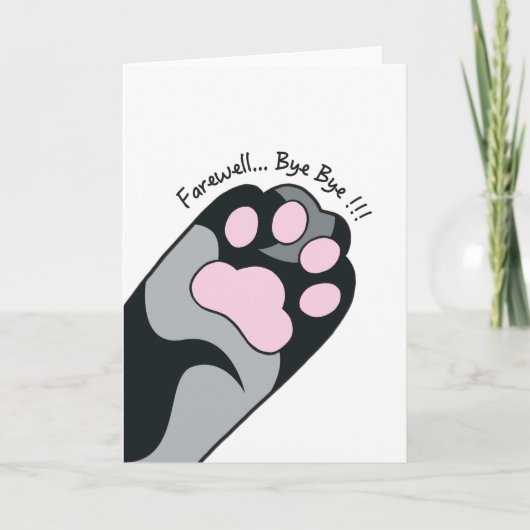 Farewell Cat Paw Card Karte (Vorderseite)