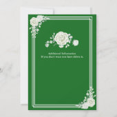 Farewell Elegantes Script Green White Rose Party Einladung (Rückseite)