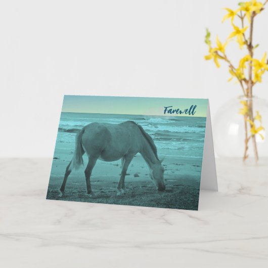 Farewell Good Bye Horse am Lake Michigan Karte (Gelbe Blume)