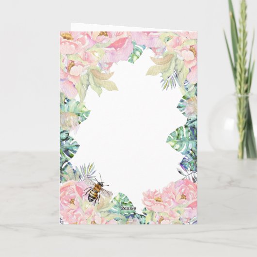 Farewell Goodbye Verlassend Blumenbiene Karte (Rückseite)