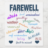 Farewell Goodbye Weinetikett (Einzelnes Label)