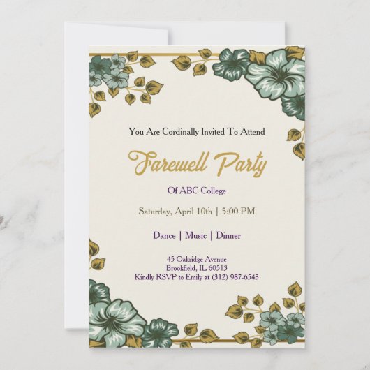 Farewell Invitation Template Goodbye Party Invitat Einladung (Vorderseite)