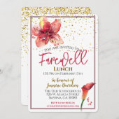 Farewell Lunch Floral Lily Einladung (Vorne/Hinten)