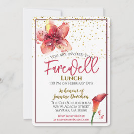 Farewell Lunch Floral Lily Einladung