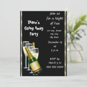 Farewell Party Einladung Card Good Bye Black (Stehend Vorderseite)