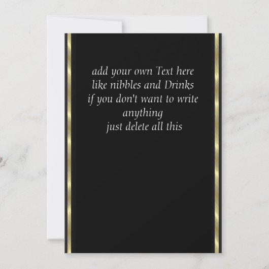 Farewell Party Einladung Card Good Bye Black (Rückseite)